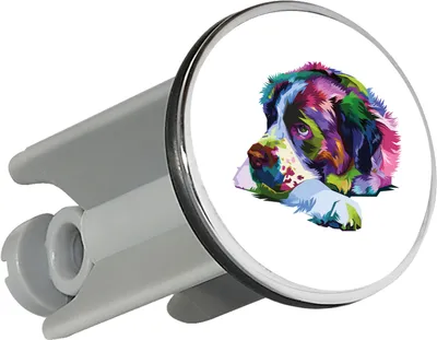 Produktbild von Huuraa Waschbeckenstöpsel Bernhardiner Colorful 4cm höhenverstellbar Abflussstopfen Geschenkidee