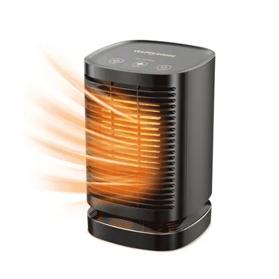 Produktbild von Vulpes Goods Keramik Heizlüfter - Keramik Heizung - 950 Watt Heizung - Oszillation 70° - 3 Leistungsstufen - Elektrischer Heizlüfter - Heizlüfter - Schwarz