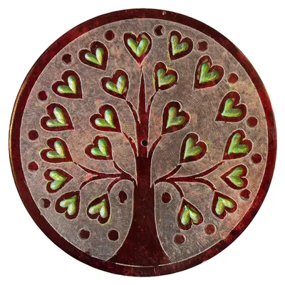 Produktbild von Räucherstäbchenhalter "Lebensbaum" Speckstein graviert 10 cm