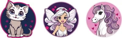 Produktbild von Schneiders Schulranzen-Zubehör Patches 3 teilig Dreamland rosa