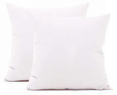 Immagine prodotto di Coperte per cuscini in 100% cotone, 65x65 cm, colore bianco, confezione da 2, con cerniera