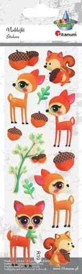 Produktbild von TITANUM 3D-Aufkleber Rehe und Eichhörnchen, 13-teiliges Set