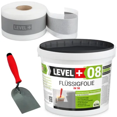 Produktbild von Dichtset Dichtband Flüssigfolie 5,5 kg Spachtelkelle  Bad Dusche SET12
