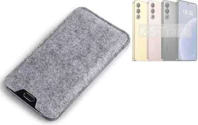 Produktbild von K-S-Trade Filz Handyhülle kompatibel mit Meizu 20 Schutzhülle Filztasche Filz Tasche Case Sleeve Handy Hülle Filzhülle grau