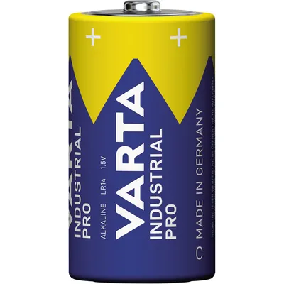 A single VARTA INDUSTRIAL PRO C/LR14 battery against a white background.