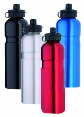 Produktbild von POINT Trinkflasche Hochwertige Alu Trinkflasche, 750 ml Mit Dichtungsring und Trinkventil-Schutzkappe, hygienisch, geschmacksneutral, beständig gegen Fruchtsäuren, alkoholische und isotonische Getränke, lebensmittelecht, , ohne Halter rot