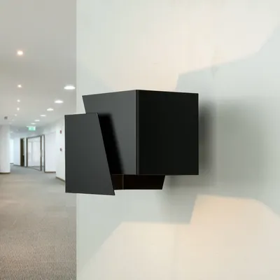 Produktbild von Up Down Wandlampe Schwarz Metall Modern Design G9 indirekte Beleuchtung Flur Treppe Wohnzimmer