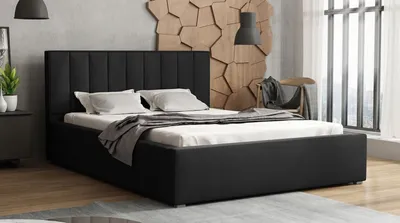 Obrázek produktu pro Manželská postel s roštem 200x200 TARNEWITZ 2 - černá