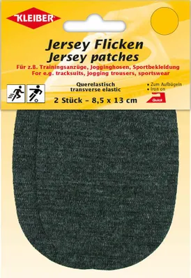 Produktbild von KLEIBER Jersey-Bügelflicken 85 x 130 mm dunkelgrau-meliert 2 Stück