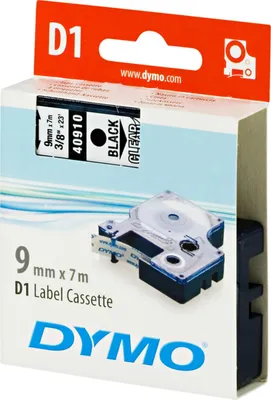 Obrázok produktu pre DYMO D1 - Štandardné etikety - čierne na priehľadnom podklade - 9 mm x 7 m