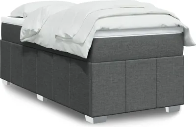 Produktbild von Boxspringbett mit Matratze Dunkelgrau 90x190 cm Stoff, Klassische Betten 2024 Neu