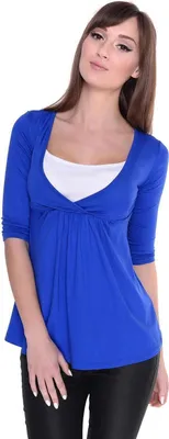 Produktbild von Longshirt weit geschnitten + MAMA Umstandsmode  ; Blau 2XL/3XL 44/46