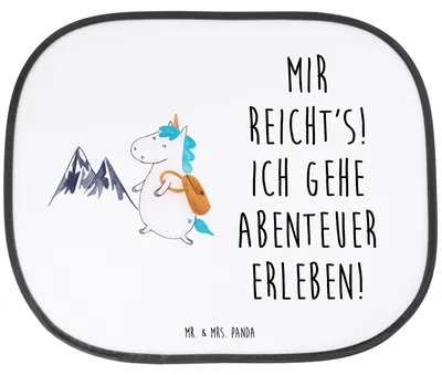 Produktbild von Mr. & Mrs. Panda pkw sonnenschutz Einhorn Bergsteiger - Weiß - Geschenk, Abenteuer, Auto, Fürs, Seitenscheibe, Urlaub, Einhörner, Sonnenblende, Reisen, Weltreise, Unicorn