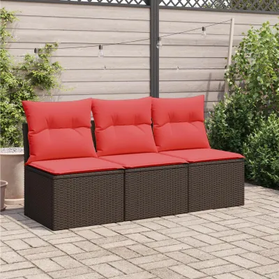 Immagine prodotto di vidaXL | Divano da giardino | con cuscini Marrone 165 x 62 x 69 cm in rattan sintetico