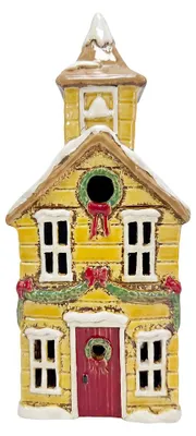 Immagine prodotto di Candeliere per tealight, modello "Haus", colore giallo, in Vetroceramica, marca Clayre & Eef