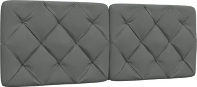 Image de Coussin de tête de lit gris foncé 120 cm tissu