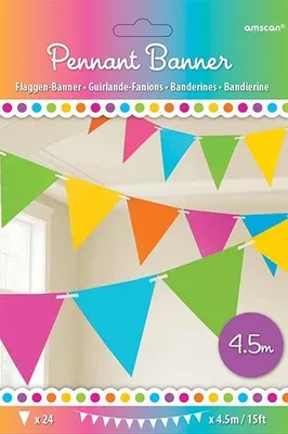 Produktbild von Amscan 120099-90-55, Fahnenbanner, Papier, Mehrfarbig, 4570 mm, 177 mm