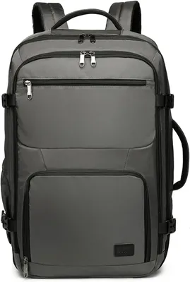 Image de Sac à dos de voyage - Sac à dos cabine - Imperméable - 38 litres - 55 x 35 x 20 cm - Toile - Gris