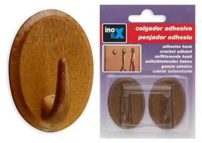 Image de Crochet Adhesifx2 Oval Bois - Inofix