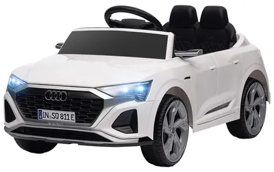 Zdjęcie produktu dla Samochód elektryczny dla dzieci Audi Q8 E-Tron Sportback | Kolor: biały i czarny | Wymiary: 49,5 x 98 x 43 cm