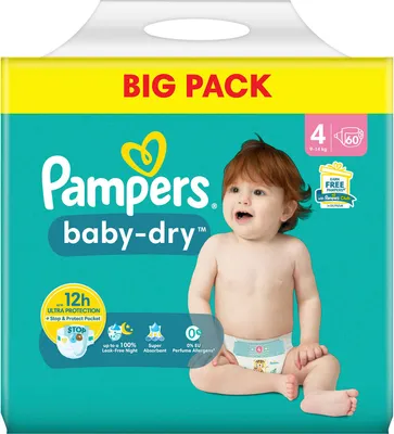 Produktbild von Pampers Baby Dry Maxi 9-14kg Gr.4 60 Stück