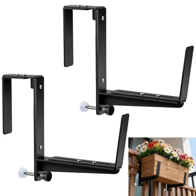 Immagine prodotto di Solidchoice - Supporto regolabile per fioriere da balcone | Metallo nero
