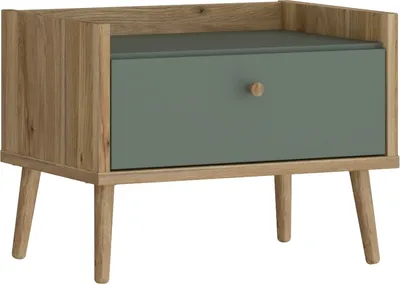 Produktbild von Nachtschrank >Whenua< in Mauvella Eiche, Salbei - 59,8x45,2x41,5cm (BxHxT)