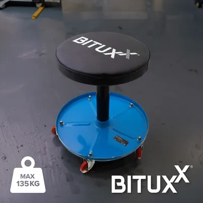 Produktbild von Bituxx Werkstattsitz Werkstattstuhl Werkstatthocker Drehhocker Verstellbar Hocker Blau MS-15732