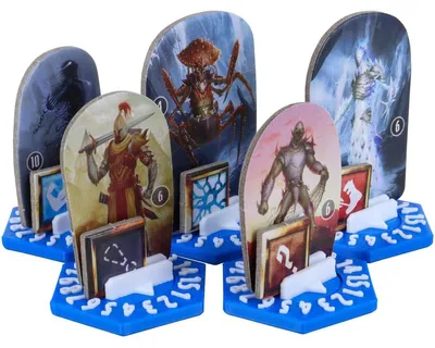 Productafbeelding van Set van 10 dial bases voor Gloomhaven & Frosthaven, blauw en wit