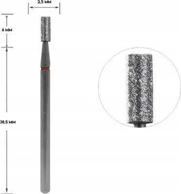 Produktbild von Staleks Diamantfräser Zylinder Rot 2,5/6 mm FA20R025/6