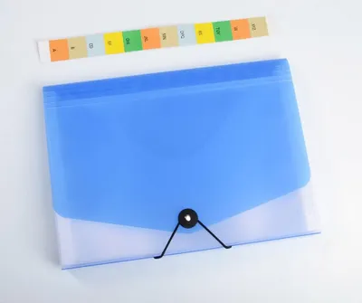 Zdjęcie produktu dla Teczka z przegródkami Opaline - niebieska/biała