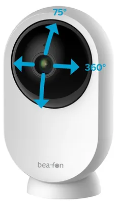 Produktbild von Beafon Tracer 2T, IP-Sicherheitskamera, Drinnen, Kabelgebunden, Amazon Alexa & Google Assistant, Tisch/Bank, Schwarz, Weiß