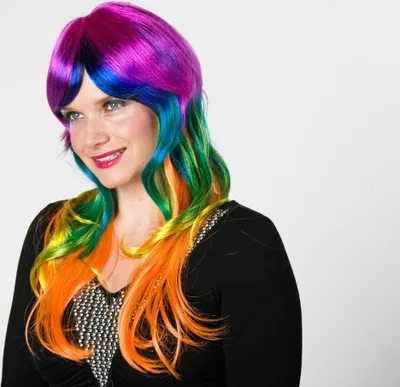 Produktbild von Regenbogen: Langhaarperücke, bunt