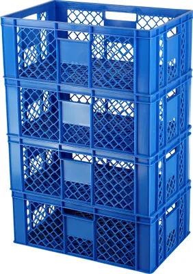 Produktbild von 4 Stück Bäckerkisten / Brotkisten 600 x 400 x 230 mm in verschiedenen Farben Farbe: blau