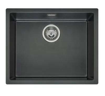 Produktbild von Reginox R34057 Flächenbündige Regi Granit Spüle TEXEL 50x40 (L) BLACK SILVERY ab 60 cm Schrankbreite