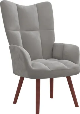 Image de The Living Store fauteuil inclinable en velours gris clair