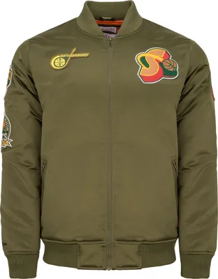 Produktbild von M&N Satin Bomber Jacke - PATCHES Seattle SuperSonics - S