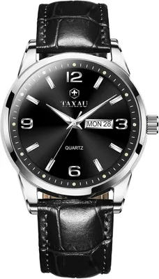Produktbild von Taxau Herren Armbanduhr Quarz Lederarmband Business Uhr Wasserdicht 3ATM mit Datumsanzeige Arabischen Ziffern Klassische Freizeit Herrenuhr