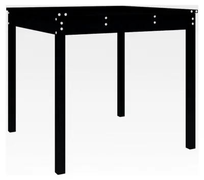 Produktbild von Gartentisch Schwarz 82,5 x 82,5 x 76 cm aus massivem Kiefernholz für den Außenbereich