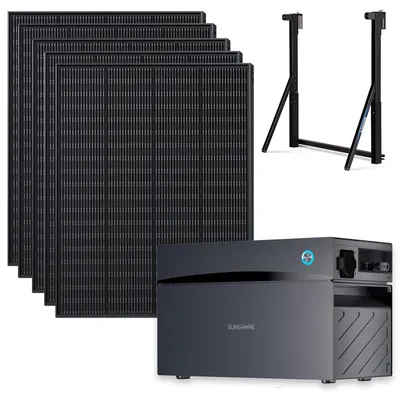 Produktbild von SUNSHARE Ray 1000W Balkonkraftwerk Komplettset mit 2 kWh Glory & Solarpanel-Universahlhalterung für viele Balkontypen