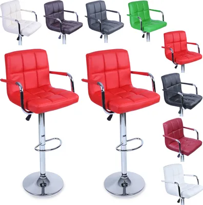 Produktbild von TRESKO® 2er Set Barhocker Rot mit Armlehnen Lehne Barstuhl Hocker Tresenhocker