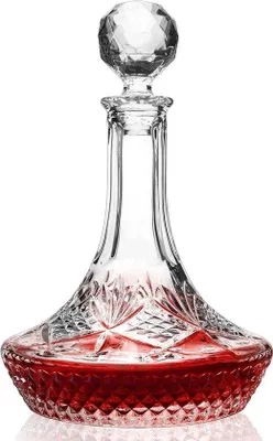 Obrázek produktu pro Křišťálová karafa na víno 1250 ml – stylová karafa na červená vína a lihoviny – dárek k výročí a oslavám