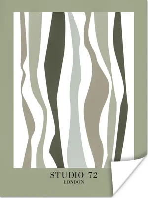Produktbild von MuchoWow® Poster Studio 72 - Linien - Grün - Schattierungen 120x160 cm - Wandbilder