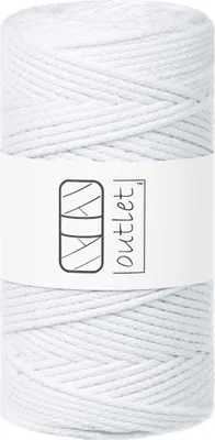 Produktbild von Weiß Baumwoll-Flechtkordel 3mm 100m OUTLET