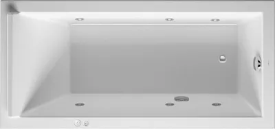 Produktbild von Duravit Rechteck-Whirlwanne STARCK 186 l, 1700 x 800 mm, weiß, 1 Rückenschräge Jet-System