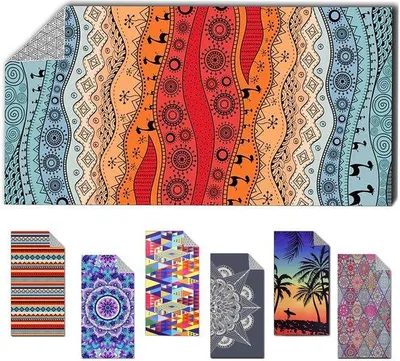 Produktbild von Unyqoos® Extra großes Mikrofaser‑Strandhandtuch 160 x 80 cm – sandabweisend, schnelltrocknend, leicht & saugfähig, 100% Mikrofaser (88% Polyester, 12% Polyamid)