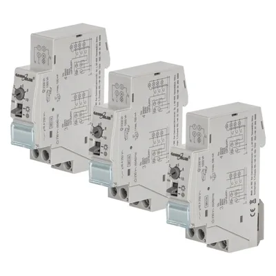 Imagen del producto de GreenBlue: Temporizador automático para luces de escalera, ajustable, para montaje en riel DIN, con rango de ajuste de 30 segundos a 10 minutos, control para un máximo de 2300 W, modelo GB114, paquete de 3 unidades