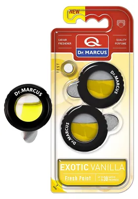 Produktbild von Dr. Marcus Fresh Point Vanille-Auto-Lufterfrischer - Duftclip für Lüftungsgitter - Vanilleduft - Auto-Duftaufhänger - Mindestens 2 Wochen lang frisch [DRM07131]