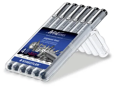 Produktbild von STAEDTLER pigment liner 308 Fineliner Box mit 6 Linienbreiten (0.05, 0.1, 0.2, 0.3, 0.5, 0.8)