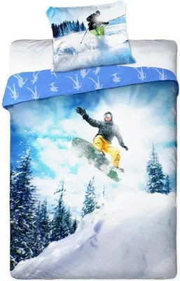 Obrázek produktu pro Bavlněné povlečení 140x200 + 70x90 - SNOWBOARD